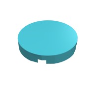 14769 - Tile Round 2 x 2 with Bottom Stud Holder - Medium Azure