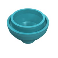 15395 - Brick Round 2 x 2 Dome Bottom [Open Stud] - Medium Azure