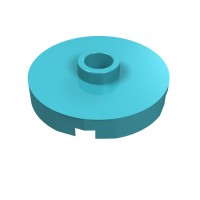 18674 - Plate Special Round 2 x 2 with Center Stud (Jumper Plate) - Medium Azure