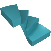 28466 - Stairs, Left 6 x 6 x 4 - Medium Azure