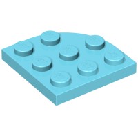 30357 - Plate Round Corner 3 x 3 - Medium Azure