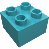 3437 - Duplo Brick 2 x 2 - Medium Azure