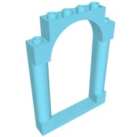 40066 - Panel 1 x 6 x 7 with 2 Columns and Arch - Medium Azure