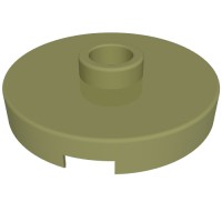 18674 - Plate Special Round 2 x 2 with Center Stud (Jumper Plate) - Olive Green