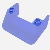 2437 - Windscreen 3 x 4 x 1 1/3 with 2 Studs on Top - Trans-Dark Blue
