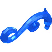 28870 - Curled Decorative Ornament with Bar - Trans-Dark Blue