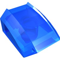 30602 - Slope Curved 2 x 2 with Lip, No Studs - Trans-Dark Blue