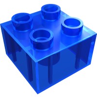 3437 - Duplo Brick 2 x 2 - Trans-Dark Blue