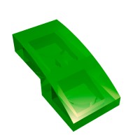 11477 - Slope Curved 2 x 1 No Studs [1/2 Bow] - Trans-Green