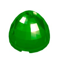 24132 - Pod, Elongated, Faceted 4 x 4 x 1 2/3 (Dragon Egg Top) - Trans-Green