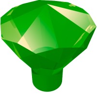 30153 - Rock 1 x 1 Jewel / Gem 24 Facet - Trans-Green