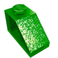 3040b - Slope 45Â° 2 x 1 with Bottom Pin - Trans-Green