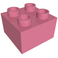 3437 - Duplo Brick 2 x 2 - Medium Dark Pink