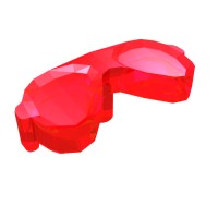 18854 - Headwear Accessory Glasses with Pin - Trans-Red