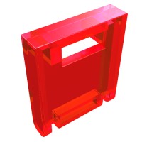 4346 - Box 2 x 2 x 2 Door with Slot - Trans-Red
