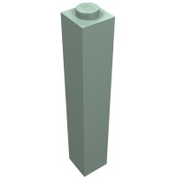 2453b - Brick 1 x 1 x 5 with Solid Stud - Sand Green