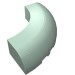 24599 - Sand Green - Brick Round Corner 5 x 5 x 1 Curved, Bottom Cut Outs, No Studs, 7 Bottom Tubes