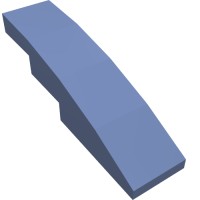 11153 - Slope Curved 4 x 1 No Studs [Stud Holder with Symmetric Ridges] - Sand Blue