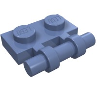 2540 - Plate Special 1 x 2 Side Handle [Free Ends] - Sand Blue