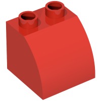 11170 - Duplo Brick 2 x 2 x 1 1/2 with Curved Top - Red