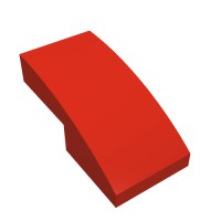 11477 - Slope Curved 2 x 1 No Studs [1/2 Bow] - Red