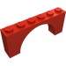 12939 - Red - Brick Arch 1 x 6 x 2 - Very Thin Top without Reinforced Underside
