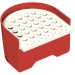 164c02 - Red - Boat Hull Section, Stern 6 x 6 x 3 1/3 with White Deck