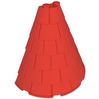 1746 - Tower Roof 4 x 8 x 6 Half Cone Shaped with Roof Tiles - Red