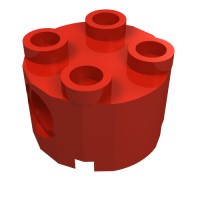 17485 - Brick Round 2 x 2, Pin Holes - Red