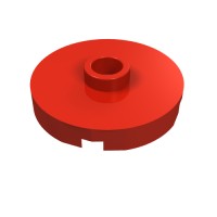 18674 - Plate Special Round 2 x 2 with Center Stud (Jumper Plate) - Red