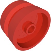 18976 - Wheel 18 x 12 with Axle Hole and Stud - Red