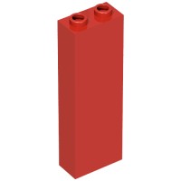 2454b - Brick 1 x 2 x 5 with Hollow Studs - Red