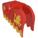2490pr0014 - Red - Animal / Creature Accessory, Horse Barding with Yellow Lions Print