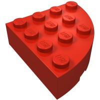 2577 - Brick Round Corner 4 x 4 Full Brick - Red