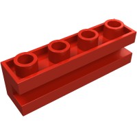2653 - Brick Special 1 x 4 with Groove - Red