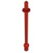 2714a - Red - Bar 8L - Two Stop Rings / One  Pin, Technic Figure Ski Pole [Rounded End]