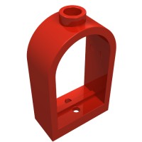 30044 - Window 1 x 2 x 2 2/3 with Rounded Top - Red