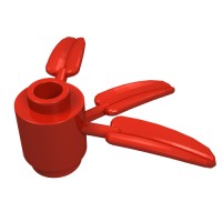 30176 - Plant, Round 1 x 1 - 3 Bamboo Leaves - Red