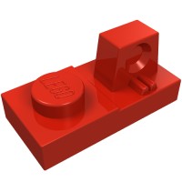 30383 - Hinge Plate 1 x 2 Locking with 1 Finger On Top - Red