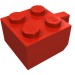 30389a - Red - Hinge Brick 2 x 2 Locking with 1 Finger Vertical [No Axle Hole]