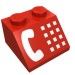 3039pr0012 - Red - Slope 45Â° 2 x 2 with White Phone Print