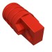 30552 - Red - Hinge Cylinder 1 x 2 Locking with 1 Finger and Axle Hole On Ends