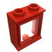 3081c01 - Red - Window 1 x 2 x 2 Classic, Short Lip [with Glass]