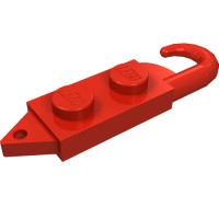 3127b - Hook, Plate 1 x 2 with Crane Hook Right - Red