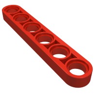 32063 - Technic Beam 1 x 6 Thin - Red