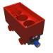 3443c02 - Battery Box, Train Car with Black Base, Red Wheels and Magnets - Red