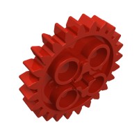 3648b - Technic Gear 24 Tooth [New Style with Single Axle Hole] - Red