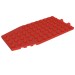 42607c01 - Red - Wedge Plate 6 x 12 x 1 Cut Corners with 2 Fixed Rotatable Pins [aka 4 Juniors Wing Plate]