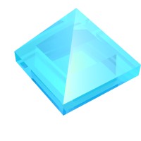 22388 - Slope 45Â° 1 x 1 x 2/3 Quadruple Convex [Pyramid] - Trans-Light Blue
