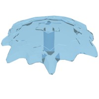 35032e - Wave / Power Burst / Flame, Shield Large with Bar End - Trans-Light Blue